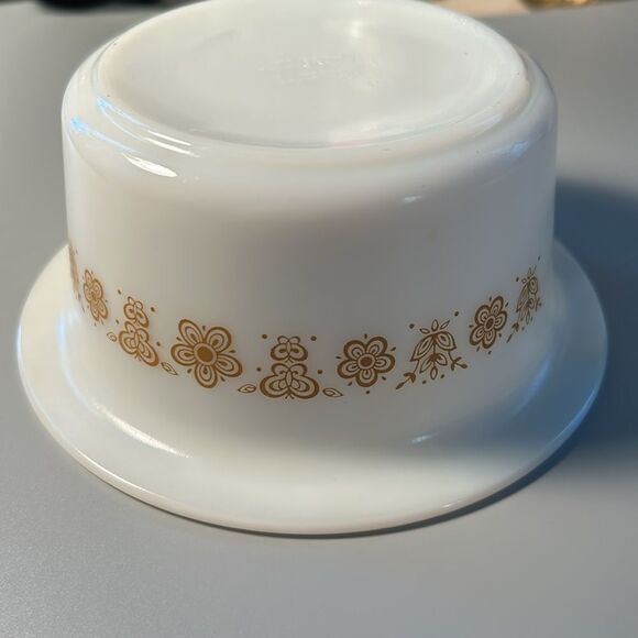 Vintage Pyrex #75 Butter Bowl Butterfly Gold Tub Dish No Lid Corning NY USA - Picture 5 of 8